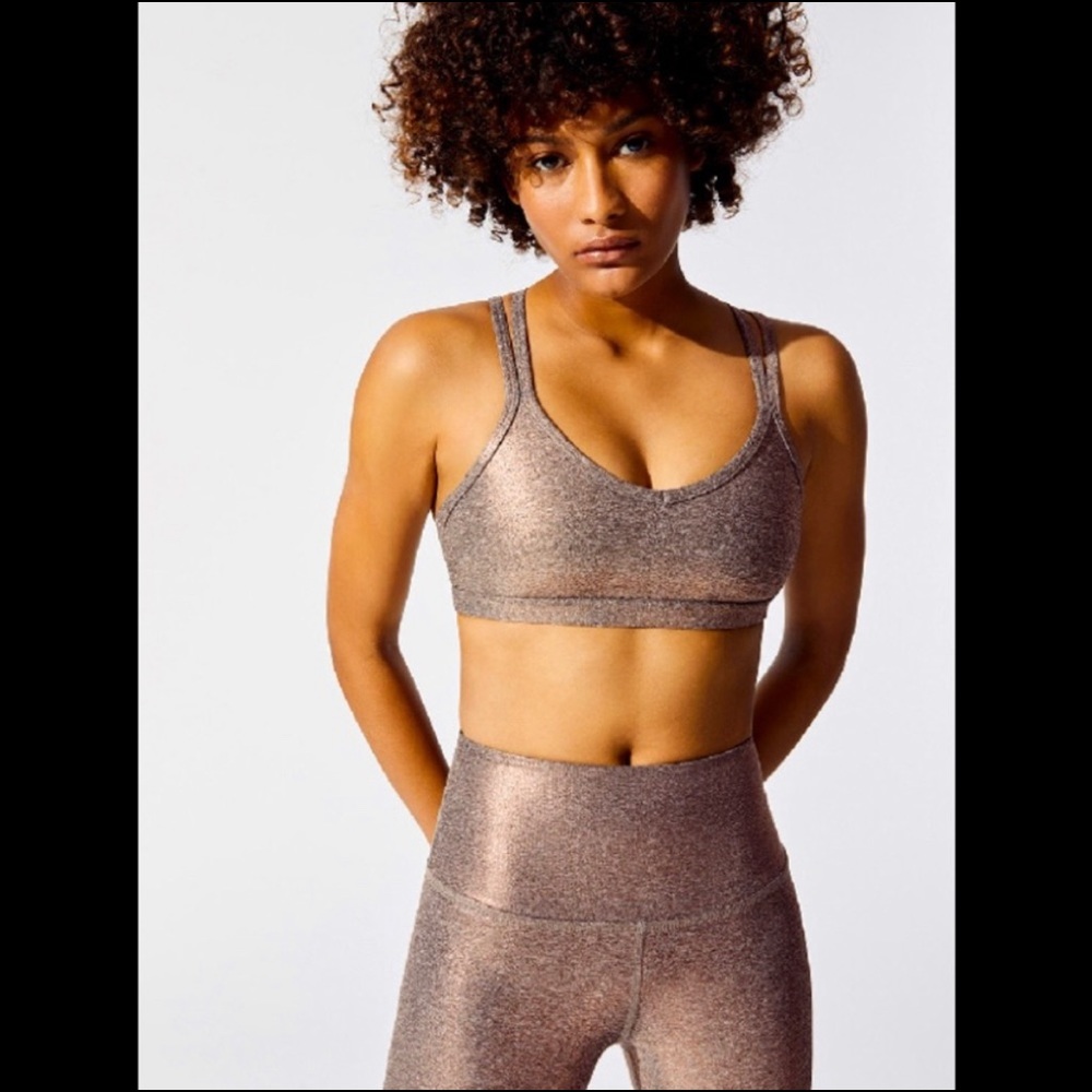 Beyond Yoga Space Grey & Rose Gold Workout Outfit / Workout Set